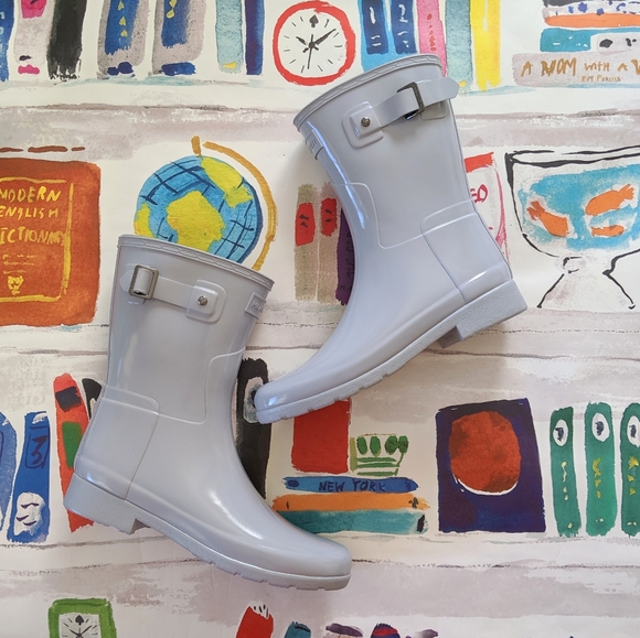NEW Hunter Refined Short Rain Boots Glossy Gray 8 - Picture 2 of 8